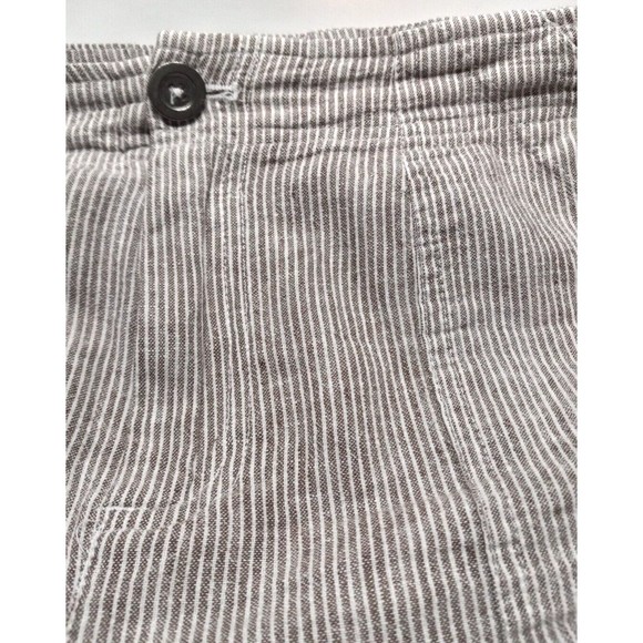 C&B Ladies Size 6 Striped Capris Front Back Pockets Linen Cotton Blend - Picture 3 of 9